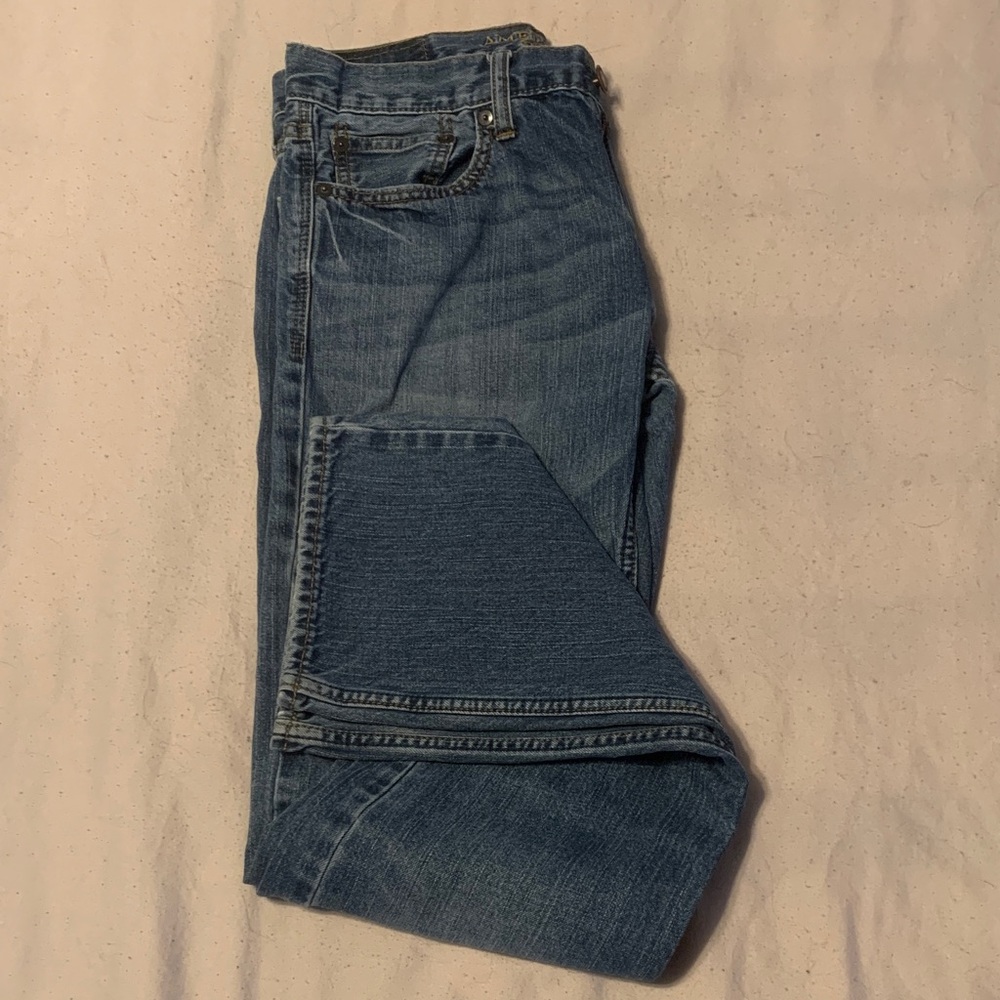 American Eagle Outfitters Men's Straight Jeans - Blue Denim 30x34 - 100% Cotton